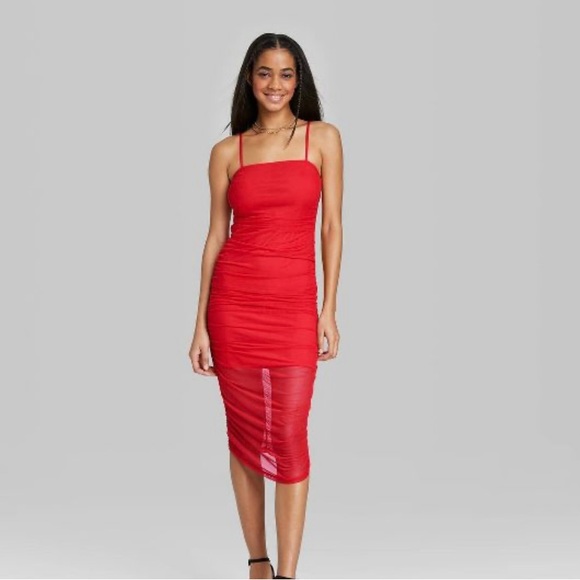 wild fable Dresses & Skirts - NWOT Women's Sleeveless Ruched Mesh Dress - Wild Fable™